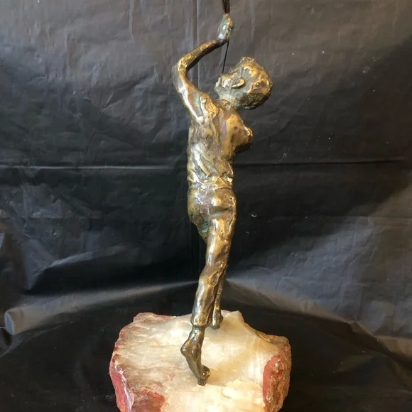 Curtis Jere art sculpture 1969 bronze boy with 9 balloons 🎈 signed & dated - Picture 5 of 9